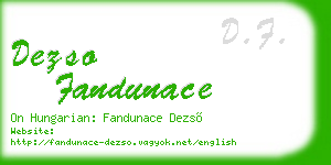 dezso fandunace business card